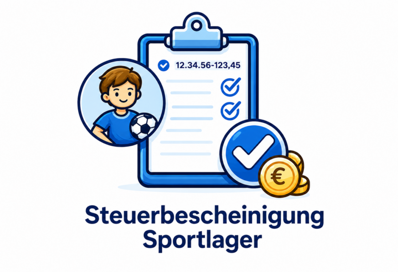 Icon mit der Aufschrift "Steuerbescheinigung Sportlager"